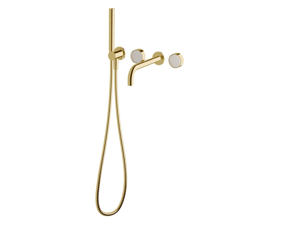 Supporting Image - Sussex Pure Elemental Progressive Bath Mixer System with Handshower 250mm PVD Brushed Gold with Aurora Insert