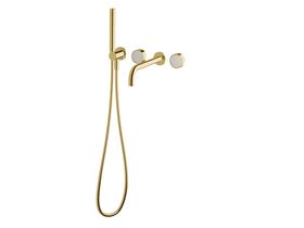 Supporting Image - Sussex Pure Elemental Progressive Bath Mixer System with Handshower 250mm PVD Brushed Gold with Aurora Insert