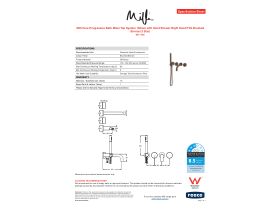 Specification Sheet - Milli Pure Progressive Bath Mixer Tap System 160mm with Hand Shower Right Hand PVD Brushed Bronze (3 Star)