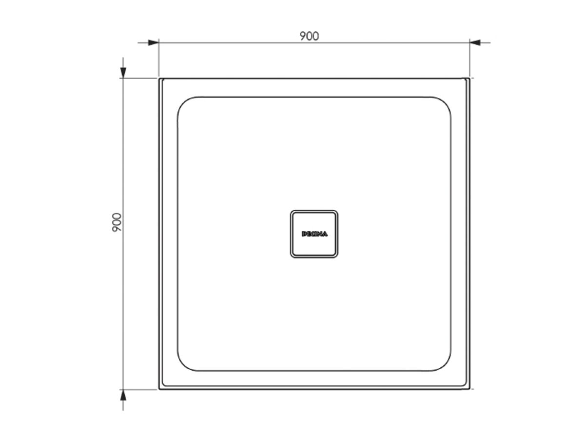 Posh Bristol Luna Shower Base 900mm x 900mm Centre Outlet 3 Tiling Bead