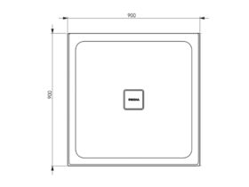 Posh Bristol Luna Shower Base 900mm x 900mm Centre Outlet 3 Tiling Bead