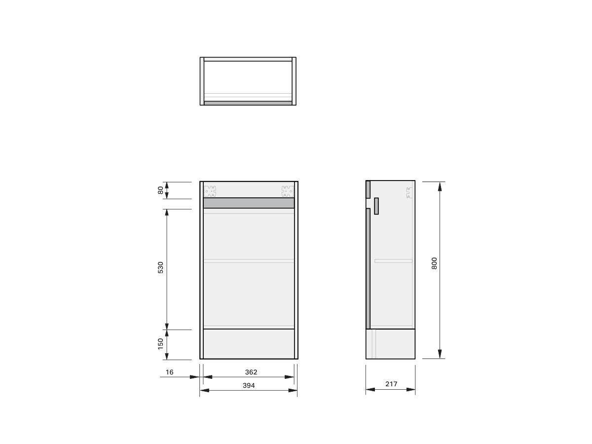 Technical Drawing - Posh Domaine Mini Floor Mounted Cherry Pie Top