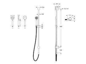 Sussex Pure Single Rail Shower with Wall Water Inlet (3 Star)