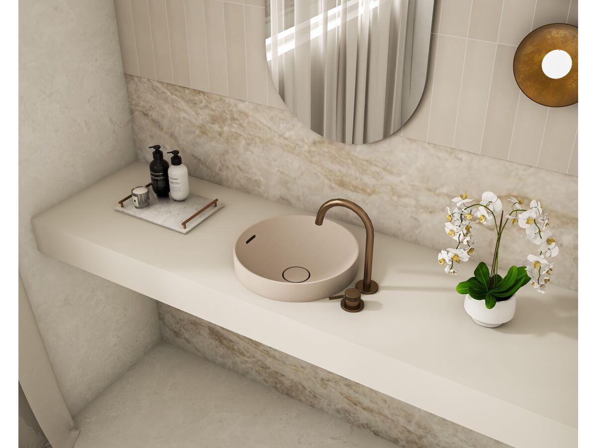 In Situ - Omvivo Villa Round Thin Edge Semi Inset Basin 360mm Island Sand