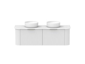 Supporting Image - Kado Neue Fluted Double Curve All Drawer 1500 Wall Hung Vanity With Double Basin 20mm Ultra White