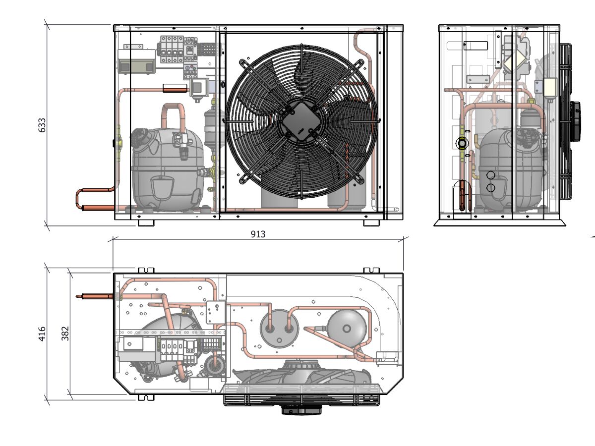 Tecumseh Compac Condensing Unit R404A PACS4519Z 1 Phase