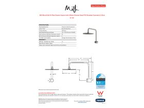 Specification Sheet - Milli Mood Edit Hi-Rise Shower Square with 250mm Shower Head PVD Brushed Gunmetal (3 Star)