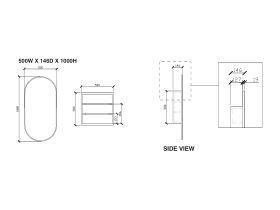 ISSY Blossom 500 x 1000mm Mirror with Shaving Cabinet