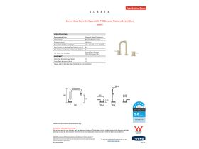Specification Sheet - Sussex Scala Basin Set Square LUX PVD Brushed Platinum Gold (5 Star)