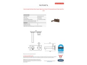 Specification Sheet - Scala Straight Wall Basin Mixer System Right Hand 160mm PVD Brushed Bronze (6 Star) Lead Free