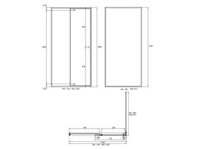 Creative Glass Semi-Framed Front and Return shower screen with pivot door - Height 1950 x Front 1140-1220 x Return 850-870. 6mm Clear toughened glass and Polished Silver frame.