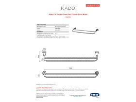 Specification Sheet - Kado Era Double Towel Rail 750mm Matte Black