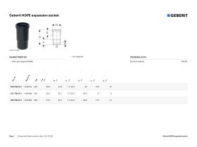 Specification Sheet - Geberit Expansion Socket