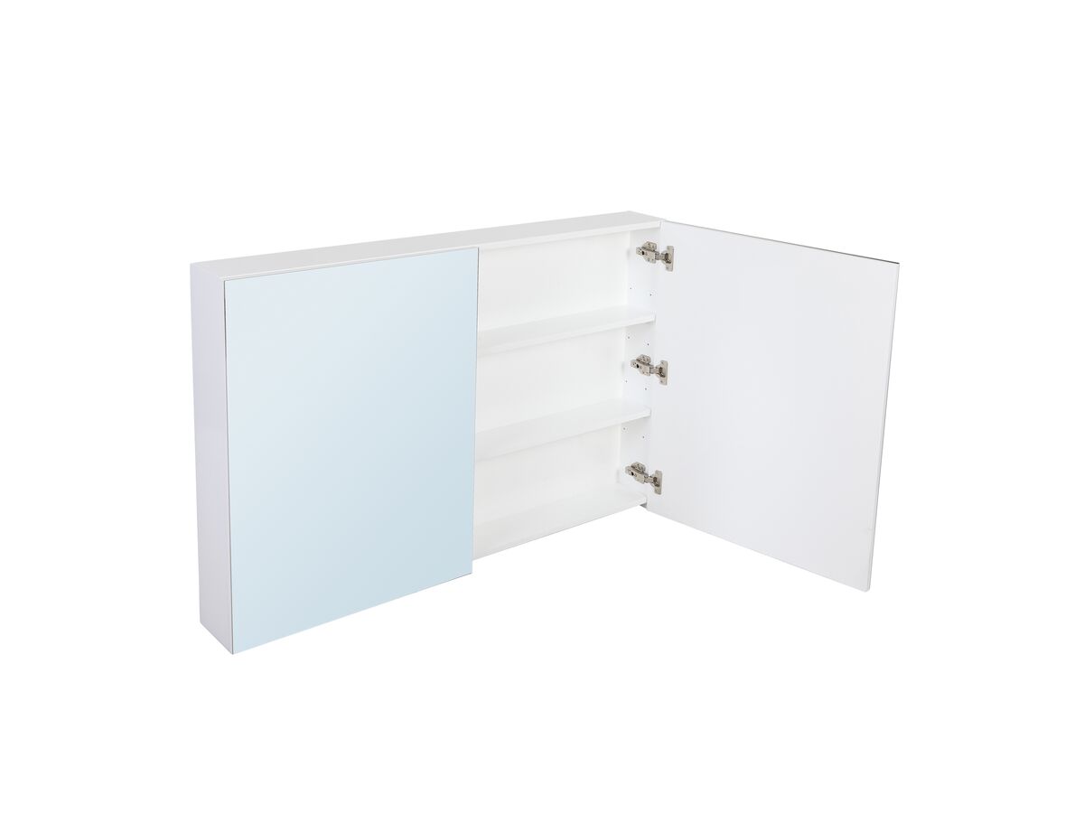 Posh Bristol MK2 1200mm Mirror Cabinet 2 Door White