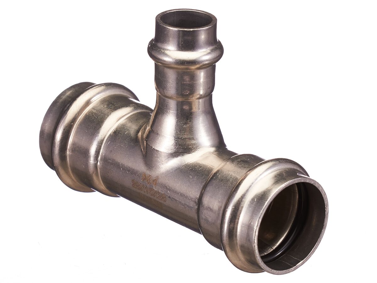 >B< Press Stainless Steel Equal Tee 22mm