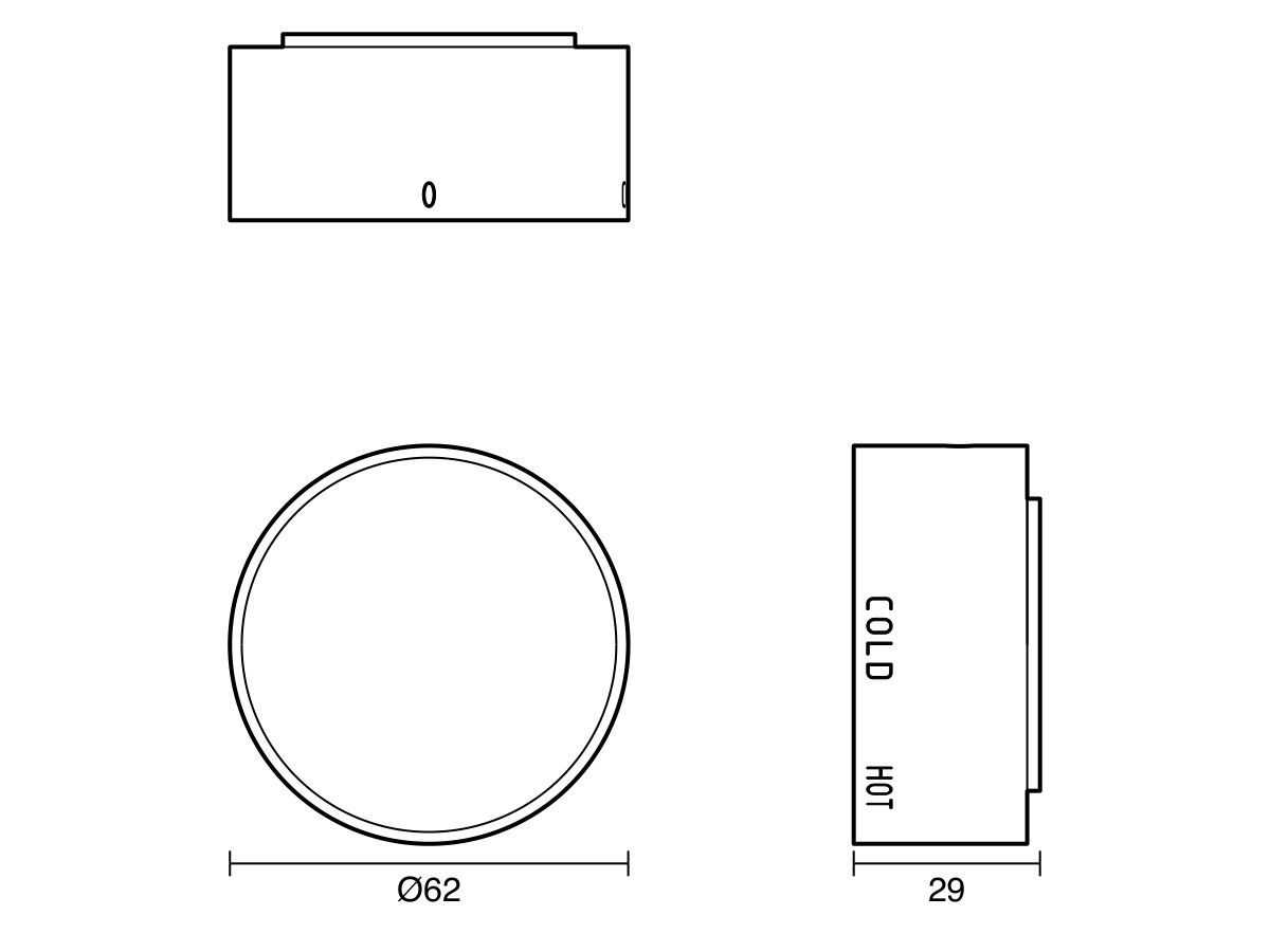 Technical Drawing - Sussex Pure Elemental Progressive Shower/Bath Mixer Lead Free