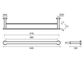 Milli Marle Edit Double Towel Rail 600mm