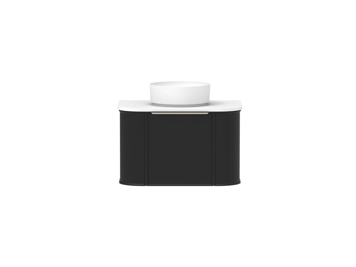 Hero - Kado Era Double Curve All Drawer 750mm Wall Hung Vanity with Centre Basin 20mm Top Matte Black