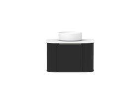 Hero - Kado Era Double Curve All Drawer 750mm Wall Hung Vanity with Centre Basin 20mm Top Matte Black