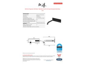 Specification Sheet - Milli Etch Progressive Wall Basin/Bath Mixer Tap Set with Square Backplate Matte Black