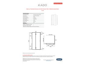 Specification Sheet - Kado Lux Frameless Enclosure with Wall Channel 1000 x 1000mm Brushed Nickel