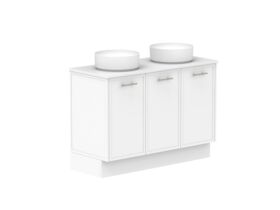 Supporting Image - Kado Lux All Door 1200mm Floor Mounted Vanity Double Basin 20mm - White Shaker Angle