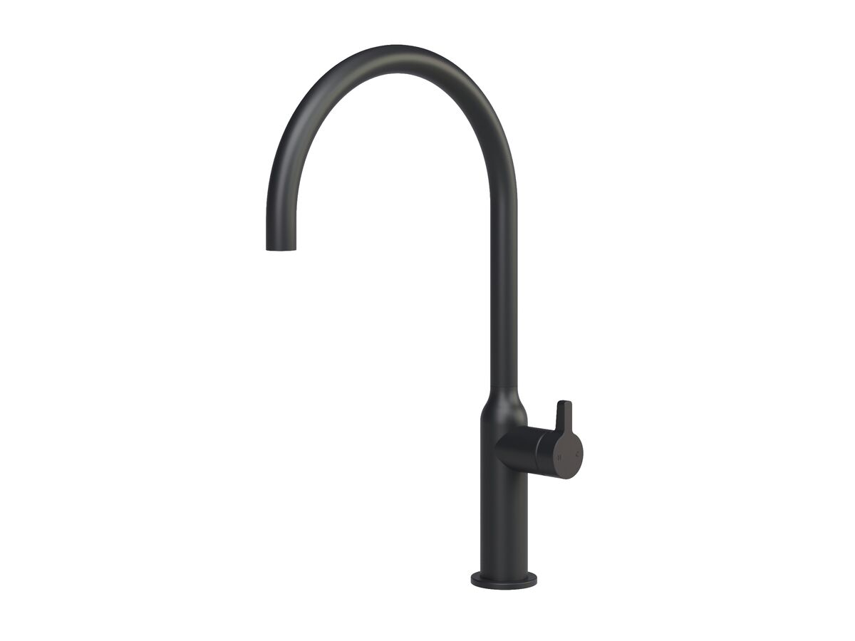 Hero - Faucet Strommen Vara Fin Gooseneck Sink Mixer Tap Matte Black (4 Star) Lead Free