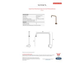 Specification Sheet - Sussex Pure Hi-Rise Shower Square Arm Only PVD Brushed Bronze