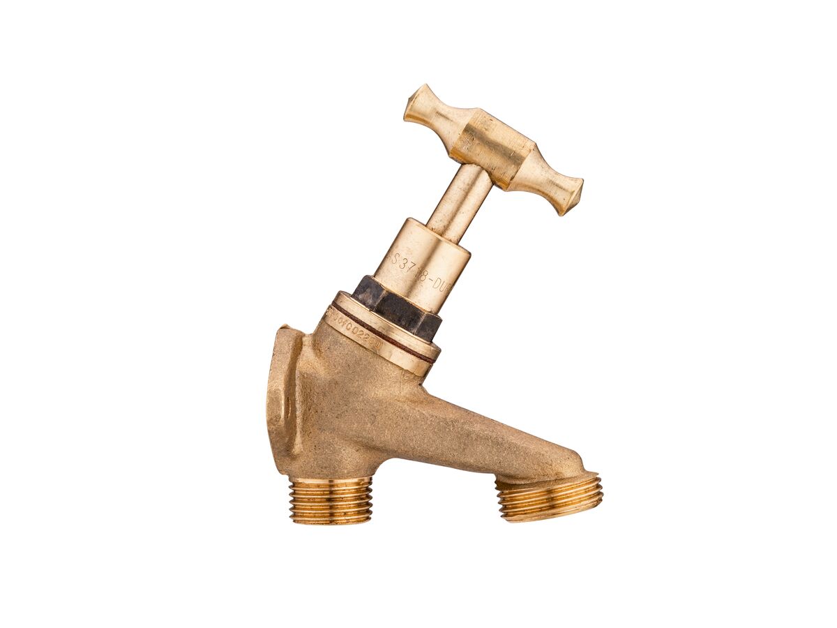 Supporting Image - Dura Bib Hose Male Rough Brass Lugged 15mm Lead Free