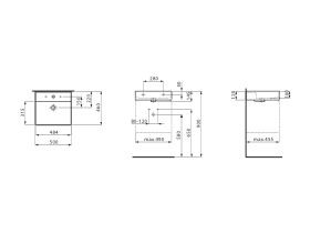 LAUFEN Kartell Wall/Counter Basin 1 Tap Hole with Over Flow 500x460 with Fixing Bolts White