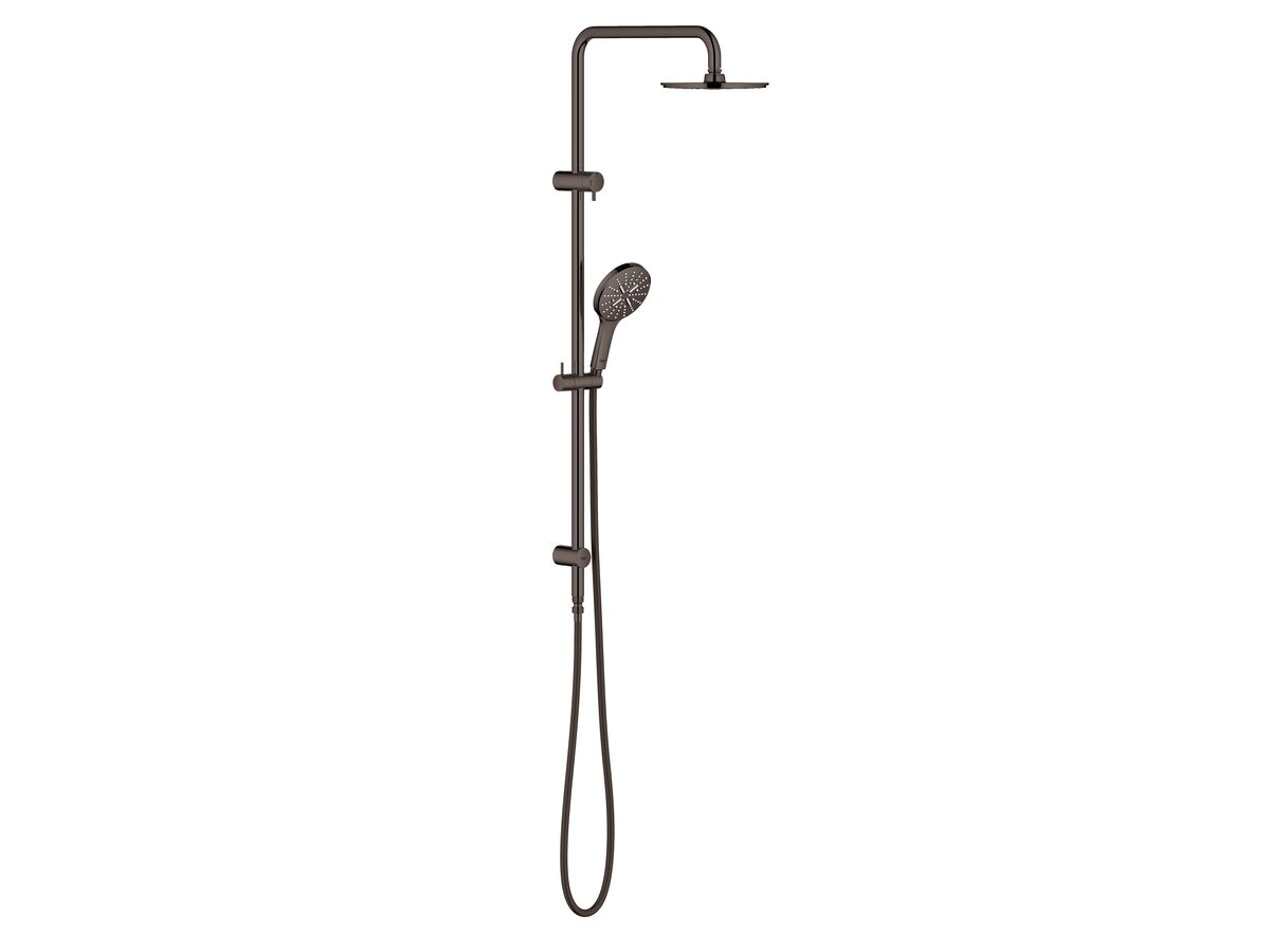 Hero - Grohe Rainshower SmartActive Twin Rail Shower Round with Top Rail Water Inlet Hard Graphite (3 star)