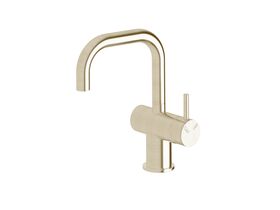 Sussex Scala Basin / Sink Mixer Tap Small Square Right Hand LUX PVD Brushed Platinum Gold (4 Star)