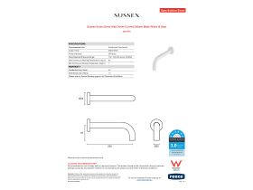 Specification Sheet - Sussex Scala 25mm Wall Outlet Curved 200mm Matte White (6 Star)