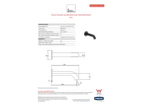 Specification Sheet - Faucet Strommen Vara Wall Bath Outlet 150mm Matte Black (6 Star) Lead Free