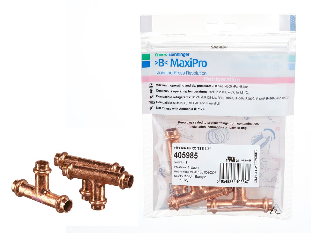 >B< Maxipro Tee 3/8" Bag of 3
