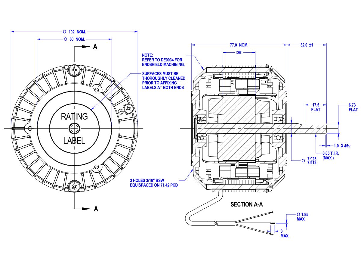 50D509-22A Fan Motor 415V 40W