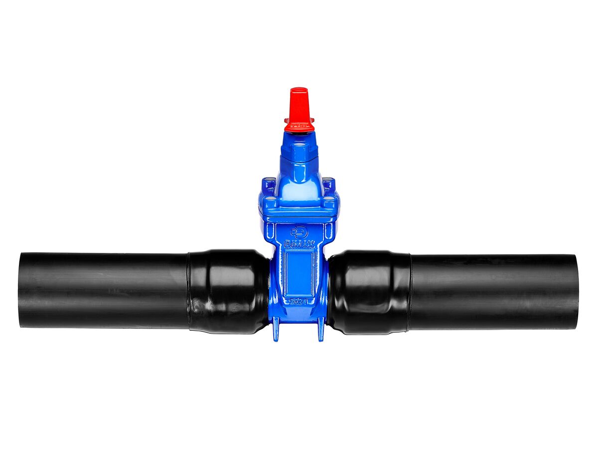 Dimax Resilient Seated Gate Valve PN16 125mm SDR11 HDPE PE Tail 100mm Clockwise Close