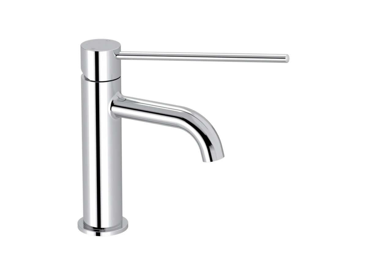 Mizu Drift Basin Mixer Curved Spout with Extended Lever Tap Chrome (6 Star)