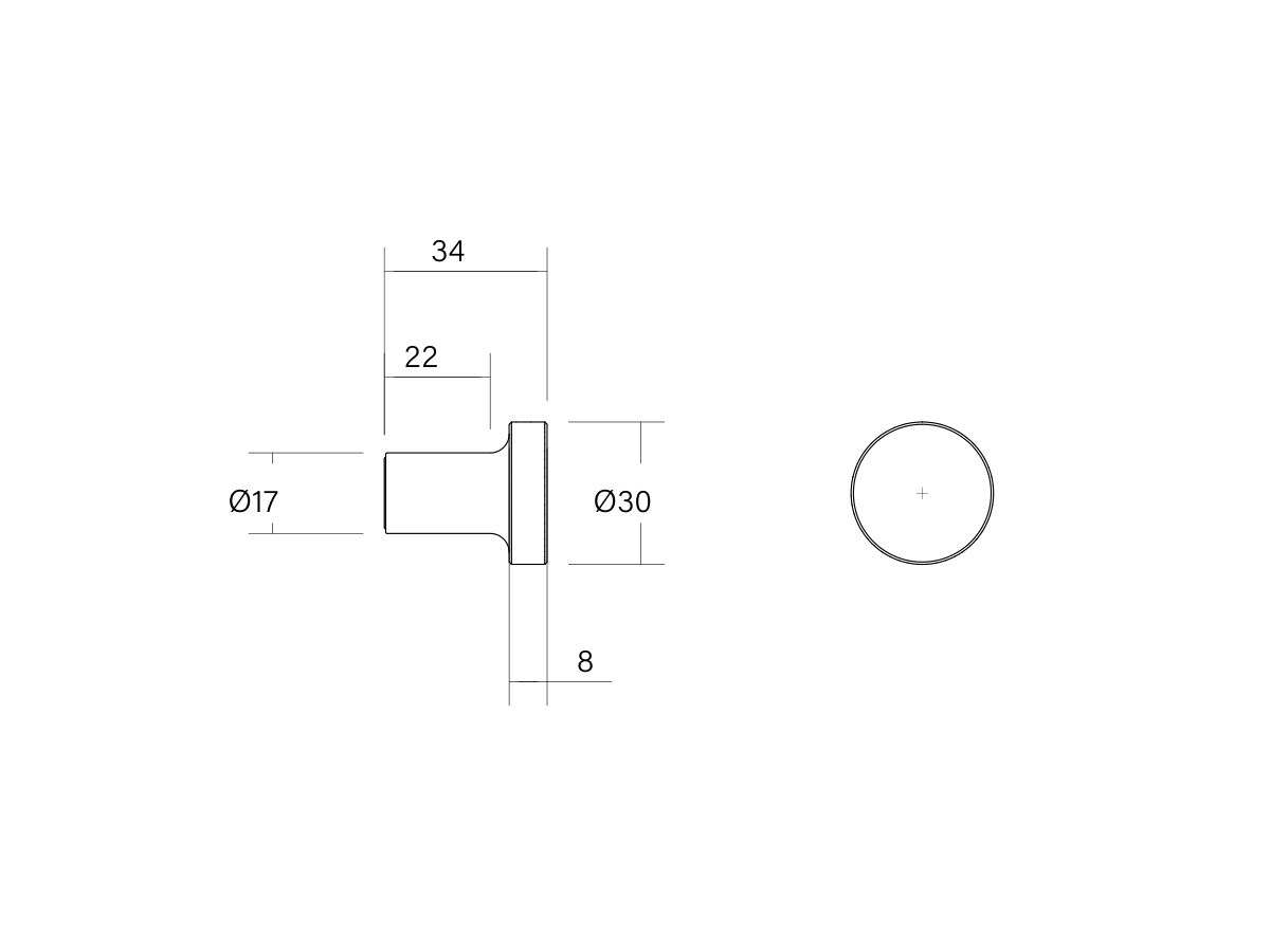 Technical Drawing - Faucet Strommen Vara Disc Robe Hook
