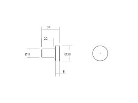 Technical Drawing - Faucet Strommen Vara Disc Robe Hook