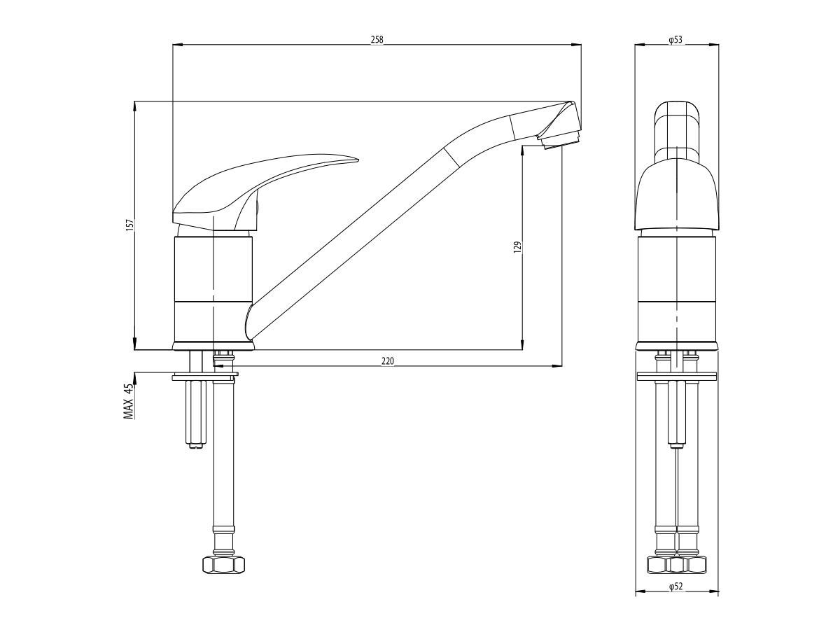 Posh Bristol MK2 Sink Mixer Chrome (4 Star)