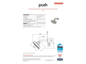 Specification Sheet - Posh Solus MK3 Wall Shower & Arm 3 Functions Brushed Nickel (4 Star)