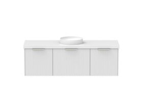 Supporting Image - Kado Neue Fluted Square All Drawer 1500mm Wall Hung Vanity with Centre Basin 50mm Top Ultra White
