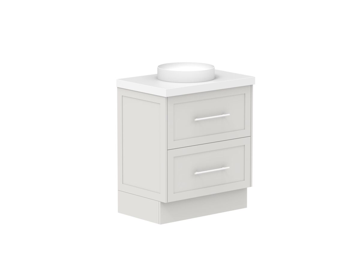 Supporting Image - Kado Lux 750mm All Drawer Floor Mounted Vanity Unit 2 Drawers Single Centre Vanity 50mm Top