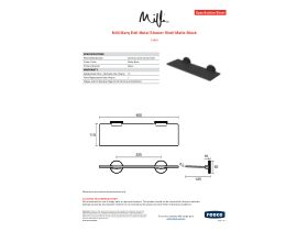 Specification Sheet - Milli Marq Edit Metal Shower Shelf Matte Black