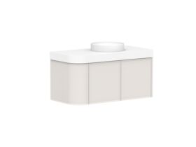 Supporting Image - Kado Era Single Curve All Door 1050mm Wall Hung Vanity Centre Basin 90mm Durasein Top Feather Grey