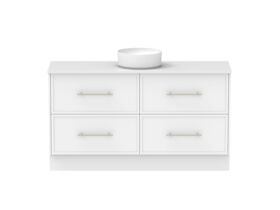 Hero - Kado Lux 1500mm All Drawer Floor Mounted Vanity Unit 4 Drawers Centre Bowl Vanity 20mm Top Shaker