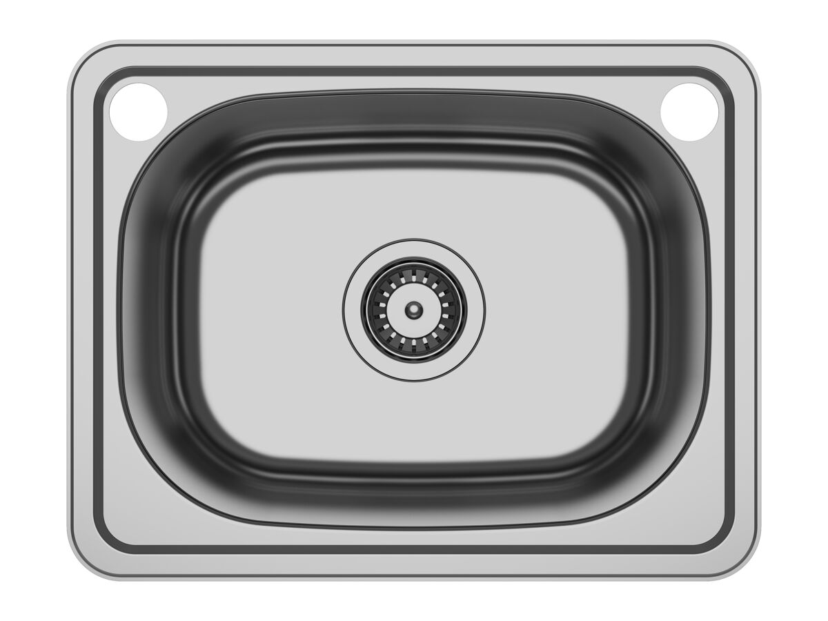Hero - Posh Bristol Mini Inset Laundry Trough 22L with 1 Taphole and Bypass Stainless Steel