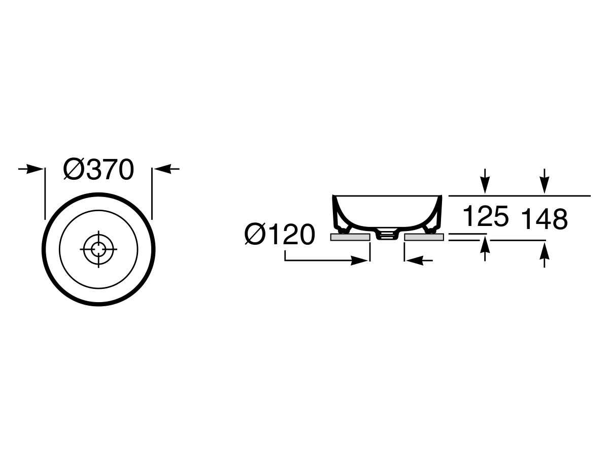 Roca Inspira Light Round Above Counter Basin 370mm