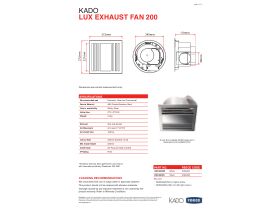 Technical Guide - Kado Lux Exhaust Fan 200mm